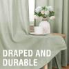 imageHVERSAILTEX Natural Linen Curtains 96 inches Long for Living Room 2 Panels Back Tab Loop Pocket Textured Light Filtering Semi Sheer Rustic Farmhouse Boho Curtain for Bedroom Heathered WhiteSage