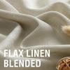 imageHVERSAILTEX Natural Linen Curtains 96 inches Long for Living Room 2 Panels Back Tab Loop Pocket Textured Light Filtering Semi Sheer Rustic Farmhouse Boho Curtain for Bedroom Heathered WhiteCastle Wall