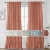 imageHVERSAILTEX Natural Linen Curtains 96 inches Long for Living Room 2 Panels Back Tab Loop Pocket Textured Light Filtering Semi Sheer Rustic Farmhouse Boho Curtain for Bedroom Heathered WhiteTerracotta