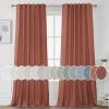 imageHVERSAILTEX Natural Linen Curtains 96 inches Long for Living Room 2 Panels Back Tab Loop Pocket Textured Light Filtering Semi Sheer Rustic Farmhouse Boho Curtain for Bedroom Heathered WhiteRust