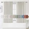 imageHVERSAILTEX Natural Linen Curtains 96 inches Long for Living Room 2 Panels Back Tab Loop Pocket Textured Light Filtering Semi Sheer Rustic Farmhouse Boho Curtain for Bedroom Heathered WhitePale Oak