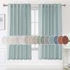 imageHVERSAILTEX Natural Linen Curtains 96 inches Long for Living Room 2 Panels Back Tab Loop Pocket Textured Light Filtering Semi Sheer Rustic Farmhouse Boho Curtain for Bedroom Heathered WhiteCloud Blue