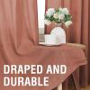 imageHVERSAILTEX Natural Linen Curtains 96 inches Long for Living Room 2 Panels Back Tab Loop Pocket Textured Light Filtering Semi Sheer Rustic Farmhouse Boho Curtain for Bedroom Heathered WhiteTerracotta