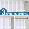 imageHVERSAILTEX Natural Linen Curtains 96 inches Long for Living Room 2 Panels Back Tab Loop Pocket Textured Light Filtering Semi Sheer Rustic Farmhouse Boho Curtain for Bedroom Heathered WhiteBright White
