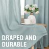 imageHVERSAILTEX Natural Linen Curtains 96 inches Long for Living Room 2 Panels Back Tab Loop Pocket Textured Light Filtering Semi Sheer Rustic Farmhouse Boho Curtain for Bedroom Heathered WhiteCloud Blue