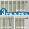 imageHVERSAILTEX Natural Linen Curtains 96 inches Long for Living Room 2 Panels Back Tab Loop Pocket Textured Light Filtering Semi Sheer Rustic Farmhouse Boho Curtain for Bedroom Heathered WhiteSage