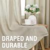 imageHVERSAILTEX Natural Linen Curtains 96 inches Long for Living Room 2 Panels Back Tab Loop Pocket Textured Light Filtering Semi Sheer Rustic Farmhouse Boho Curtain for Bedroom Heathered WhiteCastle Wall