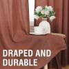 imageHVERSAILTEX Natural Linen Curtains 96 inches Long for Living Room 2 Panels Back Tab Loop Pocket Textured Light Filtering Semi Sheer Rustic Farmhouse Boho Curtain for Bedroom Heathered WhiteRust
