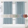 imageHVERSAILTEX Natural Linen Curtains 96 inches Long for Living Room 2 Panels Back Tab Loop Pocket Textured Light Filtering Semi Sheer Rustic Farmhouse Boho Curtain for Bedroom Heathered WhiteStone Blue