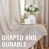 imageHVERSAILTEX Natural Linen Curtains 96 inches Long for Living Room 2 Panels Back Tab Loop Pocket Textured Light Filtering Semi Sheer Rustic Farmhouse Boho Curtain for Bedroom Heathered WhiteAngora