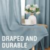 imageHVERSAILTEX Natural Linen Curtains 96 inches Long for Living Room 2 Panels Back Tab Loop Pocket Textured Light Filtering Semi Sheer Rustic Farmhouse Boho Curtain for Bedroom Heathered WhiteStone Blue