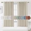 imageHVERSAILTEX Natural Linen Curtains 96 inches Long for Living Room 2 Panels Back Tab Loop Pocket Textured Light Filtering Semi Sheer Rustic Farmhouse Boho Curtain for Bedroom Heathered WhiteCastle Wall