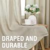 imageHVERSAILTEX Natural Linen Curtains 96 inches Long for Living Room 2 Panels Back Tab Loop Pocket Textured Light Filtering Semi Sheer Rustic Farmhouse Boho Curtain for Bedroom Heathered WhiteCastle Wall
