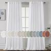imageHVERSAILTEX Natural Linen Curtains 96 inches Long for Living Room 2 Panels Back Tab Loop Pocket Textured Light Filtering Semi Sheer Rustic Farmhouse Boho Curtain for Bedroom Heathered WhiteHeathered White