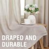 imageHVERSAILTEX Natural Linen Curtains 96 inches Long for Living Room 2 Panels Back Tab Loop Pocket Textured Light Filtering Semi Sheer Rustic Farmhouse Boho Curtain for Bedroom Heathered WhiteAngora
