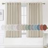 imageHVERSAILTEX Natural Linen Curtains 96 inches Long for Living Room 2 Panels Back Tab Loop Pocket Textured Light Filtering Semi Sheer Rustic Farmhouse Boho Curtain for Bedroom Heathered WhiteCastle Wall