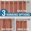 imageHVERSAILTEX Natural Linen Curtains 96 inches Long for Living Room 2 Panels Back Tab Loop Pocket Textured Light Filtering Semi Sheer Rustic Farmhouse Boho Curtain for Bedroom Heathered WhiteTerracotta