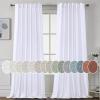 imageHVERSAILTEX Natural Linen Curtains 96 inches Long for Living Room 2 Panels Back Tab Loop Pocket Textured Light Filtering Semi Sheer Rustic Farmhouse Boho Curtain for Bedroom Heathered WhiteBright White