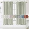 imageHVERSAILTEX Natural Linen Curtains 96 inches Long for Living Room 2 Panels Back Tab Loop Pocket Textured Light Filtering Semi Sheer Rustic Farmhouse Boho Curtain for Bedroom Heathered WhiteSage