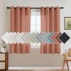 imageHVERSAILTEX Natural Linen Grommet Curtains 84 Inch Length for Living Room 2 Panel Drape Semi Sheer Neutral Country Rustic Farmhouse Boho Curtain Bedroom Muslin Look Light Filtering Heathered NaturalTerracotta