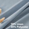 imageHVERSAILTEX Natural Linen Grommet Curtains 84 Inch Length for Living Room 2 Panel Drape Semi Sheer Neutral Country Rustic Farmhouse Boho Curtain Bedroom Muslin Look Light Filtering Heathered NaturalStone Blue
