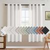 imageHVERSAILTEX Natural Linen Grommet Curtains 84 Inch Length for Living Room 2 Panel Drape Semi Sheer Neutral Country Rustic Farmhouse Boho Curtain Bedroom Muslin Look Light Filtering Heathered NaturalHeathered White