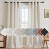 imageHVERSAILTEX Natural Linen Grommet Curtains 84 Inch Length for Living Room 2 Panel Drape Semi Sheer Neutral Country Rustic Farmhouse Boho Curtain Bedroom Muslin Look Light Filtering Heathered NaturalIvory