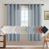 imageHVERSAILTEX Natural Linen Grommet Curtains 84 Inch Length for Living Room 2 Panel Drape Semi Sheer Neutral Country Rustic Farmhouse Boho Curtain Bedroom Muslin Look Light Filtering Heathered NaturalStone Blue