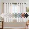 imageHVERSAILTEX Natural Linen Grommet Curtains 84 Inch Length for Living Room 2 Panel Drape Semi Sheer Neutral Country Rustic Farmhouse Boho Curtain Bedroom Muslin Look Light Filtering Heathered NaturalHeathered White
