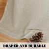 imageHVERSAILTEX Natural Linen Grommet Curtains 84 Inch Length for Living Room 2 Panel Drape Semi Sheer Neutral Country Rustic Farmhouse Boho Curtain Bedroom Muslin Look Light Filtering Heathered NaturalCastle Wall