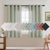 imageHVERSAILTEX Natural Linen Grommet Curtains 84 Inch Length for Living Room 2 Panel Drape Semi Sheer Neutral Country Rustic Farmhouse Boho Curtain Bedroom Muslin Look Light Filtering Heathered NaturalSage