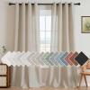 imageHVERSAILTEX Natural Linen Grommet Curtains 84 Inch Length for Living Room 2 Panel Drape Semi Sheer Neutral Country Rustic Farmhouse Boho Curtain Bedroom Muslin Look Light Filtering Heathered NaturalCastle Wall