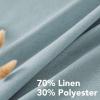 imageHVERSAILTEX Natural Linen Grommet Curtains 84 Inch Length for Living Room 2 Panel Drape Semi Sheer Neutral Country Rustic Farmhouse Boho Curtain Bedroom Muslin Look Light Filtering Heathered NaturalCloud Blue
