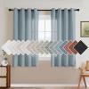 imageHVERSAILTEX Natural Linen Grommet Curtains 84 Inch Length for Living Room 2 Panel Drape Semi Sheer Neutral Country Rustic Farmhouse Boho Curtain Bedroom Muslin Look Light Filtering Heathered NaturalStone Blue