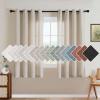 imageHVERSAILTEX Natural Linen Grommet Curtains 84 Inch Length for Living Room 2 Panel Drape Semi Sheer Neutral Country Rustic Farmhouse Boho Curtain Bedroom Muslin Look Light Filtering Heathered NaturalAngora