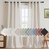 imageHVERSAILTEX Natural Linen Grommet Curtains 84 Inch Length for Living Room 2 Panel Drape Semi Sheer Neutral Country Rustic Farmhouse Boho Curtain Bedroom Muslin Look Light Filtering Heathered NaturalHeathered Natural