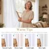 imageHVERSAILTEX Natural Linen Grommet Curtains 84 Inch Length for Living Room 2 Panel Drape Semi Sheer Neutral Country Rustic Farmhouse Boho Curtain Bedroom Muslin Look Light Filtering Heathered NaturalHeathered White