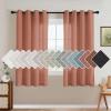 imageHVERSAILTEX Natural Linen Grommet Curtains 84 Inch Length for Living Room 2 Panel Drape Semi Sheer Neutral Country Rustic Farmhouse Boho Curtain Bedroom Muslin Look Light Filtering Heathered NaturalTerracotta