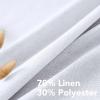 imageHVERSAILTEX Natural Linen Grommet Curtains 84 Inch Length for Living Room 2 Panel Drape Semi Sheer Neutral Country Rustic Farmhouse Boho Curtain Bedroom Muslin Look Light Filtering Heathered NaturalBright White