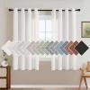 imageHVERSAILTEX Natural Linen Grommet Curtains 84 Inch Length for Living Room 2 Panel Drape Semi Sheer Neutral Country Rustic Farmhouse Boho Curtain Bedroom Muslin Look Light Filtering Heathered NaturalHeathered White