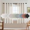 imageHVERSAILTEX Natural Linen Grommet Curtains 84 Inch Length for Living Room 2 Panel Drape Semi Sheer Neutral Country Rustic Farmhouse Boho Curtain Bedroom Muslin Look Light Filtering Heathered NaturalHeathered Natural