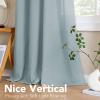 imageHVERSAILTEX Natural Linen Grommet Curtains 84 Inch Length for Living Room 2 Panel Drape Semi Sheer Neutral Country Rustic Farmhouse Boho Curtain Bedroom Muslin Look Light Filtering Heathered NaturalCloud Blue