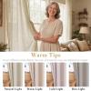 imageHVERSAILTEX Natural Linen Grommet Curtains 84 Inch Length for Living Room 2 Panel Drape Semi Sheer Neutral Country Rustic Farmhouse Boho Curtain Bedroom Muslin Look Light Filtering Heathered NaturalCastle Wall