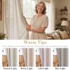 imageHVERSAILTEX Natural Linen Grommet Curtains 84 Inch Length for Living Room 2 Panel Drape Semi Sheer Neutral Country Rustic Farmhouse Boho Curtain Bedroom Muslin Look Light Filtering Heathered NaturalAngora