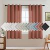 imageHVERSAILTEX Natural Linen Grommet Curtains 84 Inch Length for Living Room 2 Panel Drape Semi Sheer Neutral Country Rustic Farmhouse Boho Curtain Bedroom Muslin Look Light Filtering Heathered NaturalRust
