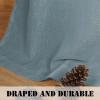 imageHVERSAILTEX Natural Linen Grommet Curtains 84 Inch Length for Living Room 2 Panel Drape Semi Sheer Neutral Country Rustic Farmhouse Boho Curtain Bedroom Muslin Look Light Filtering Heathered NaturalStone Blue