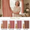 imageHVERSAILTEX Natural Linen Grommet Curtains 84 Inch Length for Living Room 2 Panel Drape Semi Sheer Neutral Country Rustic Farmhouse Boho Curtain Bedroom Muslin Look Light Filtering Heathered NaturalTerracotta