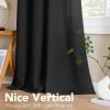 imageHVERSAILTEX Natural Linen Grommet Curtains 84 Inch Length for Living Room 2 Panel Drape Semi Sheer Neutral Country Rustic Farmhouse Boho Curtain Bedroom Muslin Look Light Filtering Heathered NaturalHeather Black