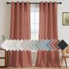imageHVERSAILTEX Natural Linen Grommet Curtains 84 Inch Length for Living Room 2 Panel Drape Semi Sheer Neutral Country Rustic Farmhouse Boho Curtain Bedroom Muslin Look Light Filtering Heathered NaturalRust