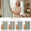 imageHVERSAILTEX Natural Linen Grommet Curtains 84 Inch Length for Living Room 2 Panel Drape Semi Sheer Neutral Country Rustic Farmhouse Boho Curtain Bedroom Muslin Look Light Filtering Heathered NaturalSea Grass